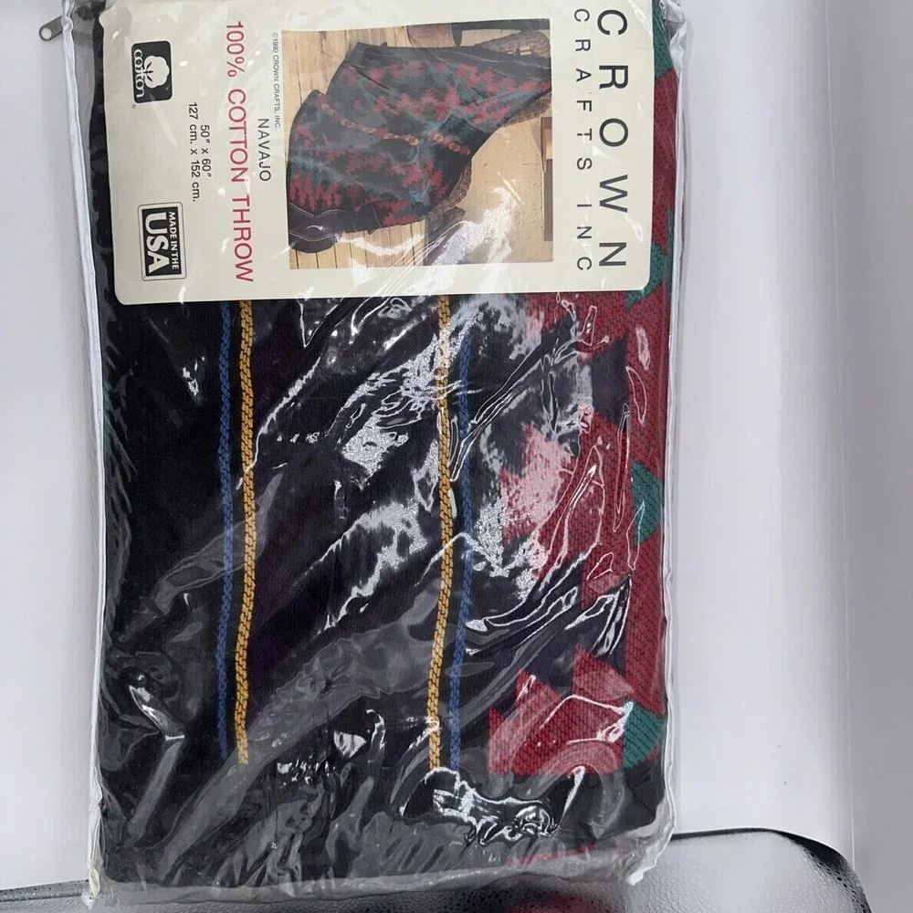 Vintage Crown Crafts Navajo Throw Blanket 60